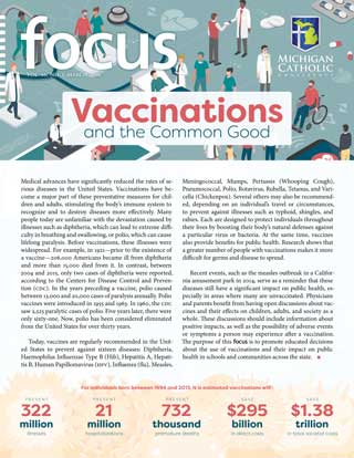 Front cover of FOCUS: Vaccinations and the Common Good