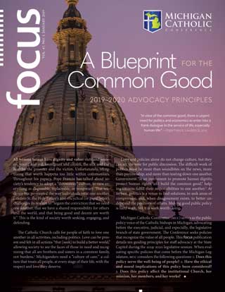 Front cover of FOCUS for January 2019: A Blueprint for the Common Good