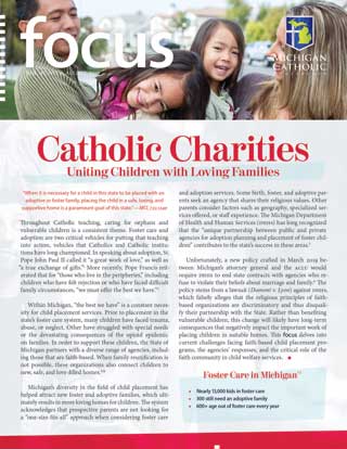 Front page of MCC's Focus Essay for August 2019: Catholic Charities—Uniting Children with Loving Families