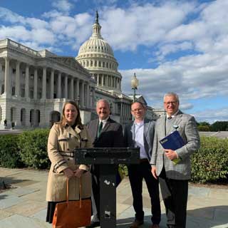 From left to right: Laura Knaus, Associate Superintendent of Catholic Schools for the Archdiocese of Detroit; Paul Stankewitz, policy advocate for MCC; Eric Haley, Associate Superintendent of Catholic Schools for the Archdiocese of Detroit; David Faber, Superintendent of Catholic Schools for the Diocese of Grand Rapids.