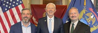 From left: Tom Hickson, MCC Vice President for Public Policy & Advocacy, U.S. Rep. Jack Bergman (R-Watersmeet), and Paul Stankewitz, MCC Policy Advocate. U.S. Rep. Bergman represents Michigan’s First Congressional District.