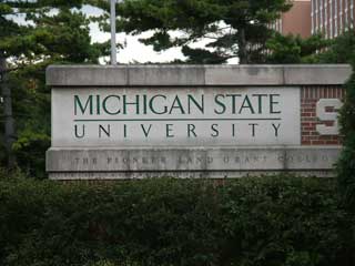 Michigan State University sign.