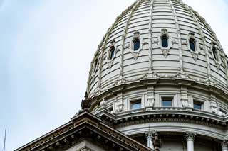 The dome of the Michigan State Capitol building