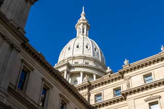The dome of the Michigan State Capitol building