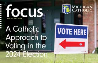 Front cover of MCC’s Fall 2024 issue of Focus, “A Catholic Approach to Voting in the 2024 Election”