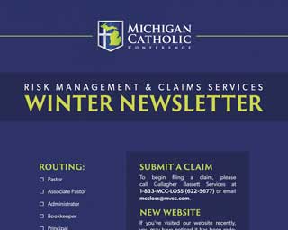 Front cover of MCC’s Winter 2023 Risk Management and Claims Services Newsletter