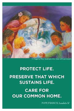 Front cover of the USCCB’s Laudato Si’ Postcard