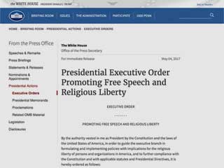 Screenshot of Presidential Executive Order from Whitehouse.gov