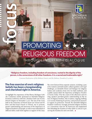 Front cover of FOCUS: Promoting Religious Freedom Through Interfaith Dialogue