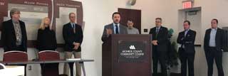 David Maluchnik, MCC Vice President of Communications, speaks at a press conference at Monroe County Community College about Proposal 1