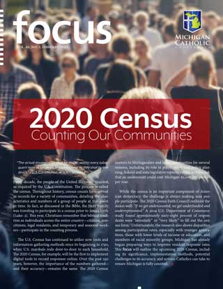 Cover of the February 2020 issue of FOCUS, entitled 2020 Census—Counting Our Communities