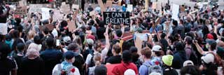 Protesters in Minneapolis, Minnesota where George Floyd was killed