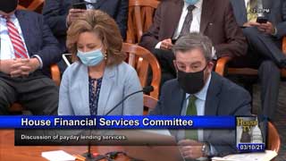 MCC Vice President of Public Policy Tom Hickson testifying in front of the House Financial Services Committee during a discussion of payday lending services