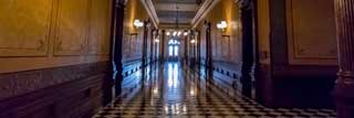 A hallway inside the Michigan State Capitol