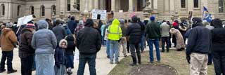 Attendees at the Michigan March for Life, held at the Michigan Capitol on Wednesday, January 19, 2022.
