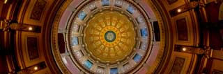 The interior of the Michigan State Capital Building's iconic dome.