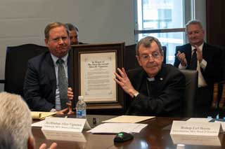 During its quarterly meeting, the MCC Board of Directors formally recognized retiring Archbishop Allen Vigneron for his 23 years of service to MCC