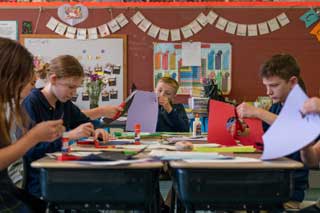 Students at All Saints Catholic Elementary School in Bay City