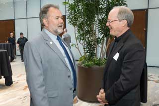 Bishop Jeffrey Walsh of the Diocese of Gaylord, with Rep. Ken Borton (R-Gaylord).