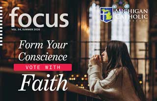 Front cover of the print edition of ‘Form Your Conscience | Vote With Faith’