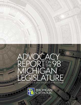 Front cover of the Advocacy Report on the 98th Michigan Legislature: An Analysis of the 2015-2016 Legislative Session